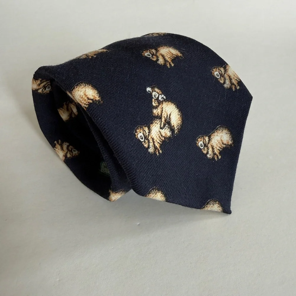Unique Woolaby Necktie Pure Wool, Made in Australia Novelty Design Rams Sheep